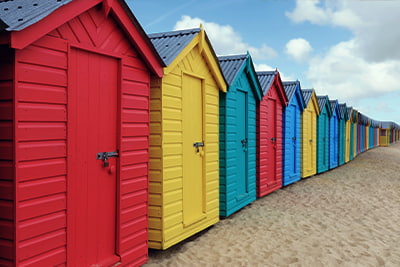 Financial planning goals image of beach huts