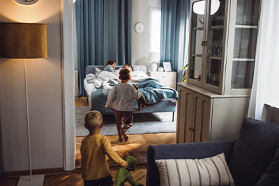 Inheritance planning, young kids running into parents room