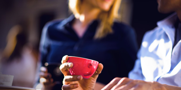 Davy UK image of two people having a cup of coffee