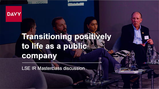 Transitioning positively to life as a public company image of the discussion