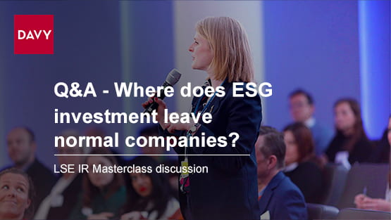 Where does ESG investment leave normal companies image of an audiance member asking a question