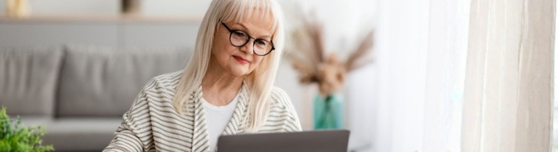 Mature woman on laptop